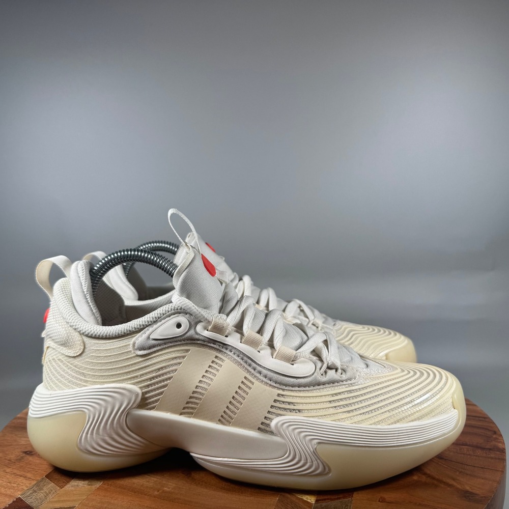 Adidas Exhibit B Womens Basketball Shoes Off White Cream Solar Red JS0641 Size 7